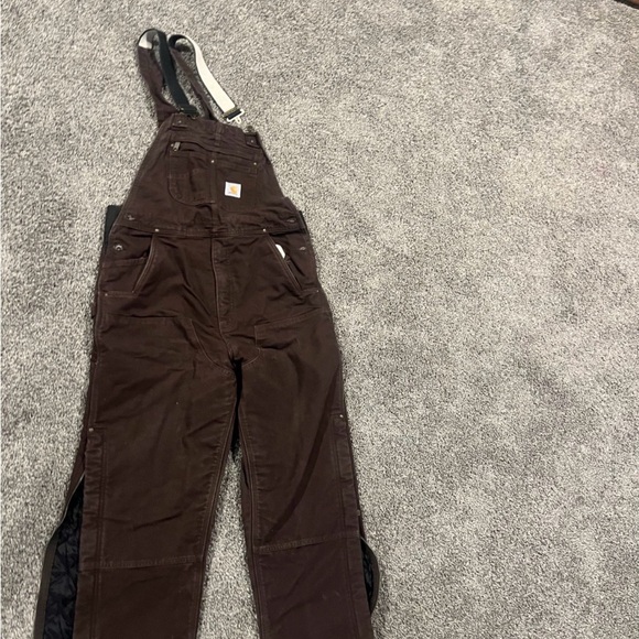 Carhartt Denim - Carhartt Dark Brown Duck Bib Overalls with Adjustable Straps